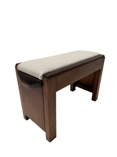 Art Deco Modernist Stool with De Ploeg fabric, 1920s